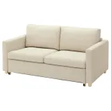 IKEA SALTSJÖBADEN (ИКЕА САЛТШЁБАДЕН) — Чехол на 2-местный диван-кровать, Виттанги светло-бежевый/белый — фото 2