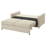 IKEA SALTSJÖBADEN (ИКЕА САЛТШЁБАДЕН) — Чехол на 2-местный диван-кровать, Виттанги светло-бежевый/белый — фото 3