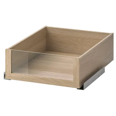 IKEA KOMPLEMENT (ИКЕА КОМПЛИМЕНТ) — Ящик со стеклянным фронтом, имитация беленого дуба 50x58 см