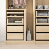 IKEA KOMPLEMENT (ИКЕА КОМПЛИМЕНТ) — Ящик со стеклянным фронтом, имитация беленого дуба 50x58 см — фото 2