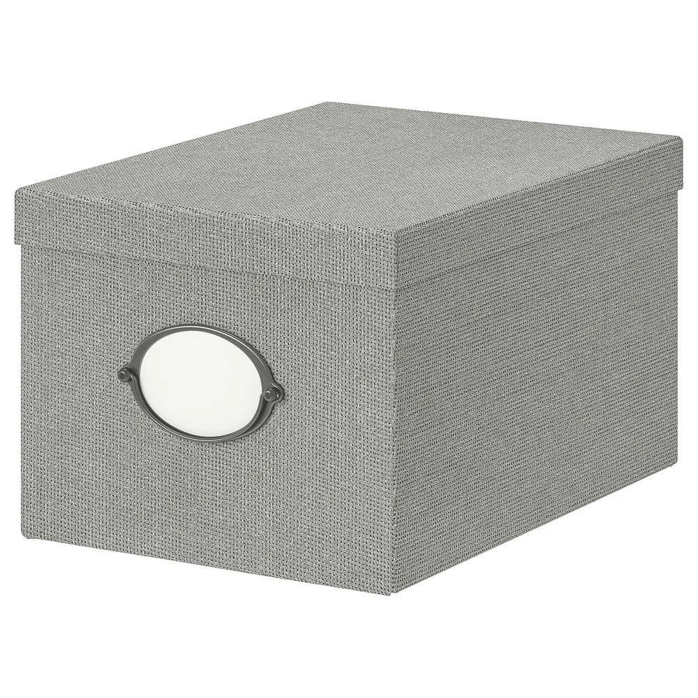 IKEA KVARNVIK (ИКЕА КВАРНВИК) — Контейнер с крышкой — серый 25x35x20 см