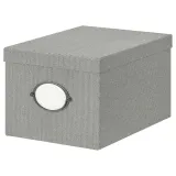 IKEA KVARNVIK (ИКЕА КВАРНВИК) — Контейнер с крышкой — серый 25x35x20 см — фото 1