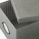 IKEA KVARNVIK (ИКЕА КВАРНВИК) — Контейнер с крышкой — серый 25x35x20 см — фото 2