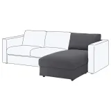 IKEA VIMLE (ИКЕА ВИМЛЕ) — Чехол на секцию-шезлонг, Гуннаред средне-серый — фото 3