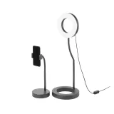 IKEA LÅNESPELARE (ИКЕА ЛОНЕСПЕЛАРЕ) — Кольцевая лампа с держателем для телефона, чёрная — фото 2