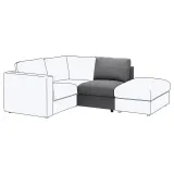 IKEA VIMLE (ИКЕА ВИМЛЕ) — Чехол для секции 1-местной, Лейде серый-чёрный — фото 2