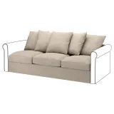 IKEA GRÖNLID (ИКЕА ГРЁНЛИД) — Чехол для секции 3-местной, Хилларед бежевый — фото 2