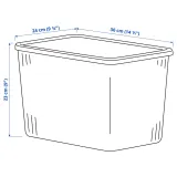 IKEA RYKTA (ИКЕА РИКТА) — Контейнер с крышкой, прозрачный серо-голубой 24x36x23 см/14.5 л — фото 6