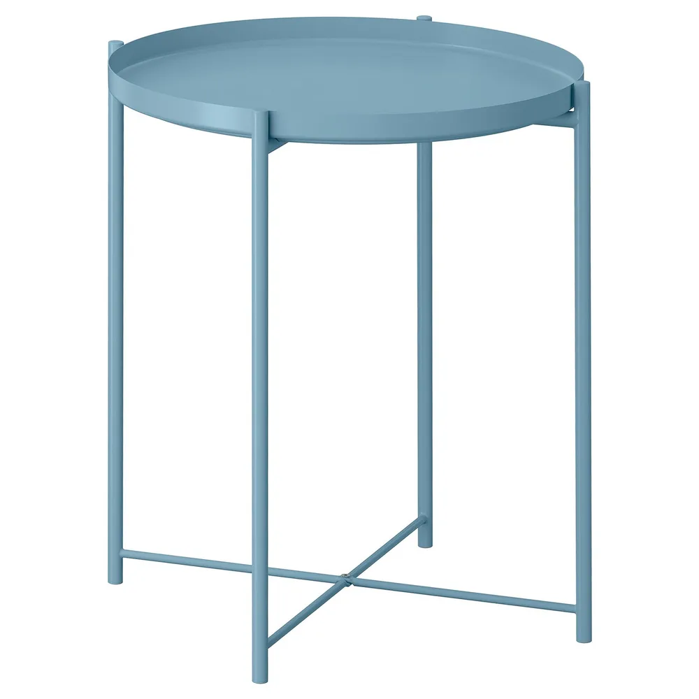 IKEA GLADOM (ИКЕА ГЛАДОМ) — Столик с подносом, светло-синий 45x53 см