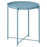 IKEA GLADOM (ИКЕА ГЛАДОМ) — Столик с подносом, светло-синий 45x53 см — фото 1
