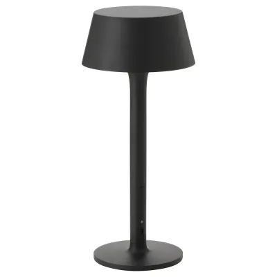IKEA AVHÅLL (ИКЕА АВХОЛЛ) — Переносная светодиодная лампа, на батарейках, с регулировкой яркости/чёрный, для улицы 29 см