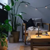 IKEA AVHÅLL (ИКЕА АВХОЛЛ) — Переносная светодиодная лампа, на батарейках, с регулировкой яркости/чёрный, для улицы 29 см — фото 3