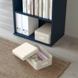 IKEA PLOGFÅRA (ИКЕА ПЛОГФОРА) — Коробка с крышкой, набор 2 шт., светло-бежевый — фото 2