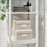 IKEA PLOGFÅRA (ИКЕА ПЛОГФОРА) — Коробка с крышкой, набор 2 шт., светло-бежевый — фото 4