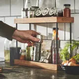 IKEA NÅLBLECKA (ИКЕА НОЛБЛЕКА) — Органайзер для кухонной столешницы, металл/бамбук 38х13х28 см — фото 2
