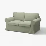 IKEA EKTORP (ИКЕА ЕКТОРП) — Чехол на 2-местный диван, Хакебо серо-зелёный — фото 2