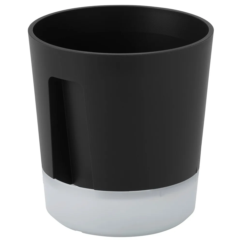 IKEA VÅRDTRÄD (ИКЕА ВОРДТРЭД) — Кашпо с автополивом, для дома/улицы прозрачный/антрацит 9 см