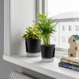 IKEA VÅRDTRÄD (ИКЕА ВОРДТРЭД) — Кашпо с автополивом, для дома/улицы прозрачный/антрацит 9 см — фото 6