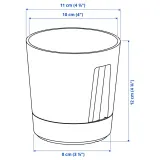 IKEA VÅRDTRÄD (ИКЕА ВОРДТРЭД) — Кашпо с автополивом, для дома/улицы прозрачный/антрацит 9 см — фото 8