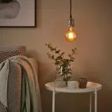 IKEA MOLNART (ИКЕА МОЛНАРТ) — Лампа светодиодная E27 150 люмен, шар коричневое прозрачное стекло 95 мм — фото 4