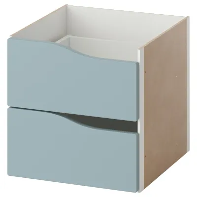IKEA KALLAX (ИКЕА КАЛЛАКС) — Вставка с 2 ящиками, волна/светлый серо-синий 33х33 см