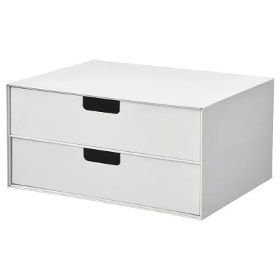 IKEA FJÄDERHARV (ИКЕА ФЙЭДЕРХАРВ) — Мини-комод, 2 ящика, белый 32x25 см