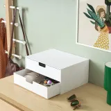 IKEA FJÄDERHARV (ИКЕА ФЙЭДЕРХАРВ) — Мини-комод, 2 ящика, белый 32x25 см — фото 2