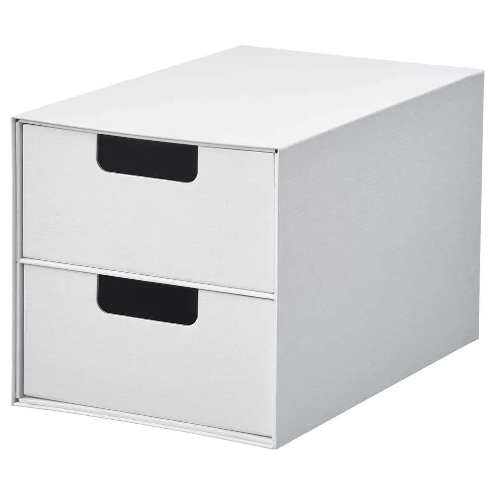 IKEA FJÄDERHARV (ИКЕА ФЙЭДЕРХАРВ) — Мини-комод, 2 ящика, белый 16x25 см