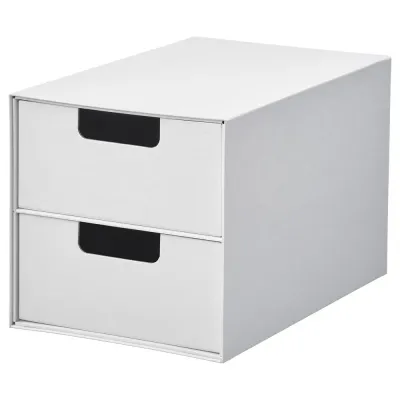 IKEA FJÄDERHARV (ИКЕА ФЙЭДЕРХАРВ) — Мини-комод, 2 ящика, белый 16x25 см