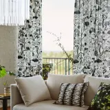 IKEA STOCKHOLM (ИКЕА СТОКХОЛМ) — 2025 Штора, 2 шт., белый/чёрный/на шторной ленте 145x300 см — фото 2