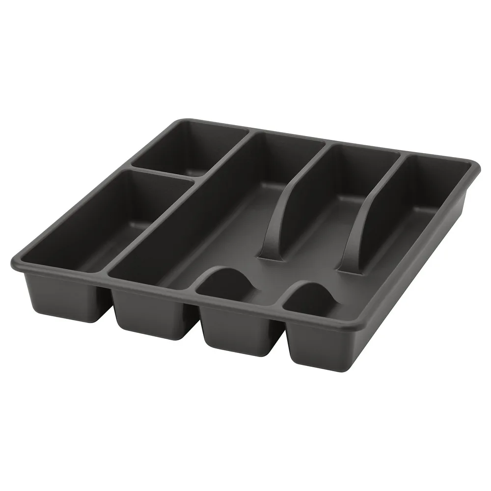 IKEA SMÄCKER (ИКЕА СМЭКЕР) — Вкладыш для столовых приборов, антрацит 31x26 см