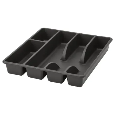 IKEA SMÄCKER (ИКЕА СМЭКЕР) — Вкладыш для столовых приборов, антрацит 31x26 см