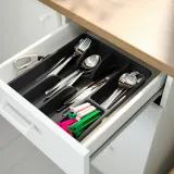 IKEA SMÄCKER (ИКЕА СМЭКЕР) — Вкладыш для столовых приборов, антрацит 31x26 см — фото 2