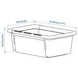 IKEA KACKLA (ИКЕА КАКЛА) — Контейнер раздвижной, белый 18-28x13 см — фото 7