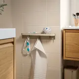 IKEA FLORSJÖN (ИКЕА ФЛОРШЁН) — Полка настенная с 3 крючками, бежевая 40x7 см — фото 2