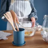 IKEA VÄLVÅRDAD (ИКЕА ВЭЛВОРДАД) — Подставка для столовых приборов, тёмный серо-синий/оцинкованная 13 см — фото 2