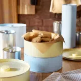 IKEA BETTHAJ (ИКЕА БЕТТХАЙ) — Банка с крышкой, для печенья/бледно-жёлтая бледно-голубая 2.5 л — фото 3