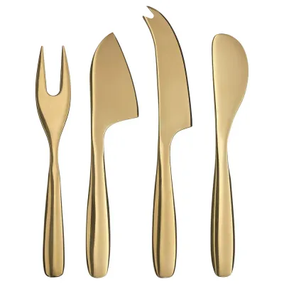 IKEA TILLAGD (ИКЕА ТИЛЛАГД) — Нож для сыра, набор 4 шт., цвет латуни