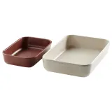 IKEA LYCKAD (ИКЕА ЛЙСКАД) — Форма для запекания, 2 шт., светло-бежевый/красно-коричневый — фото 1