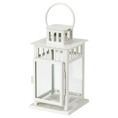 IKEA BORRBY (ИКЕА БОРРБЙ) — Фонарь, для дома/улицы белый 20 см