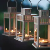 IKEA BORRBY (ИКЕА БОРРБЙ) — Фонарь, для дома/улицы белый 20 см — фото 4