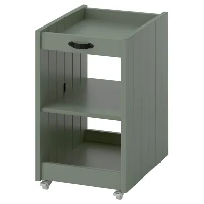 IKEA BRYTNING (ИКЕА БРИТНИНГ) — Тумба на колёсах, зелёная 29x40x47 см