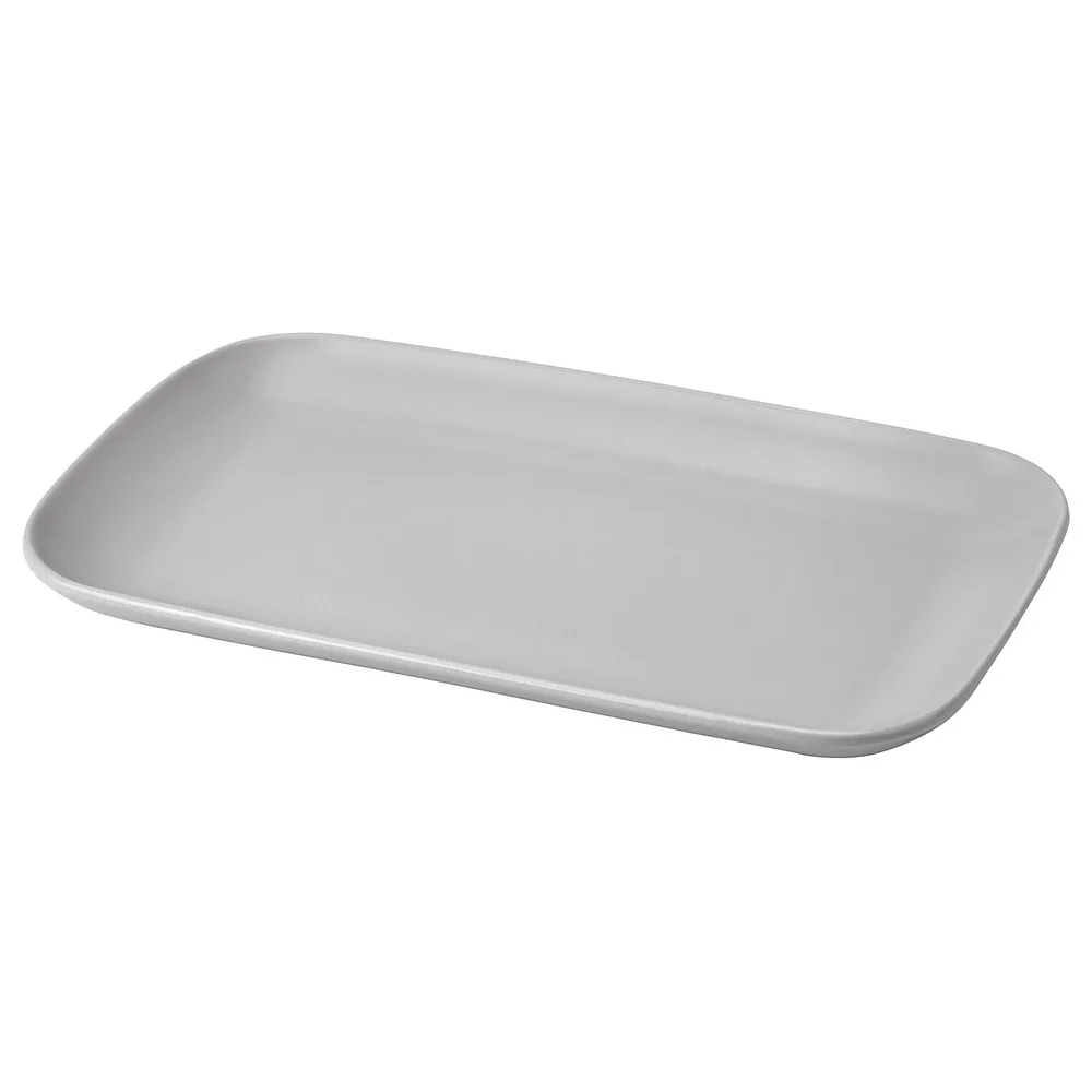 IKEA FÄRGKLAR (ИКЕА ФЭРГКЛАР) — Тарелка, матовая светло-серая 30x18 см