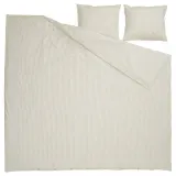 IKEA SOLFIBBLA (ИКЕА СОЛФИББЛА) — Пододеяльник и 2 наволочки, белый беж/полоска 200x200/50x60 см — фото 5