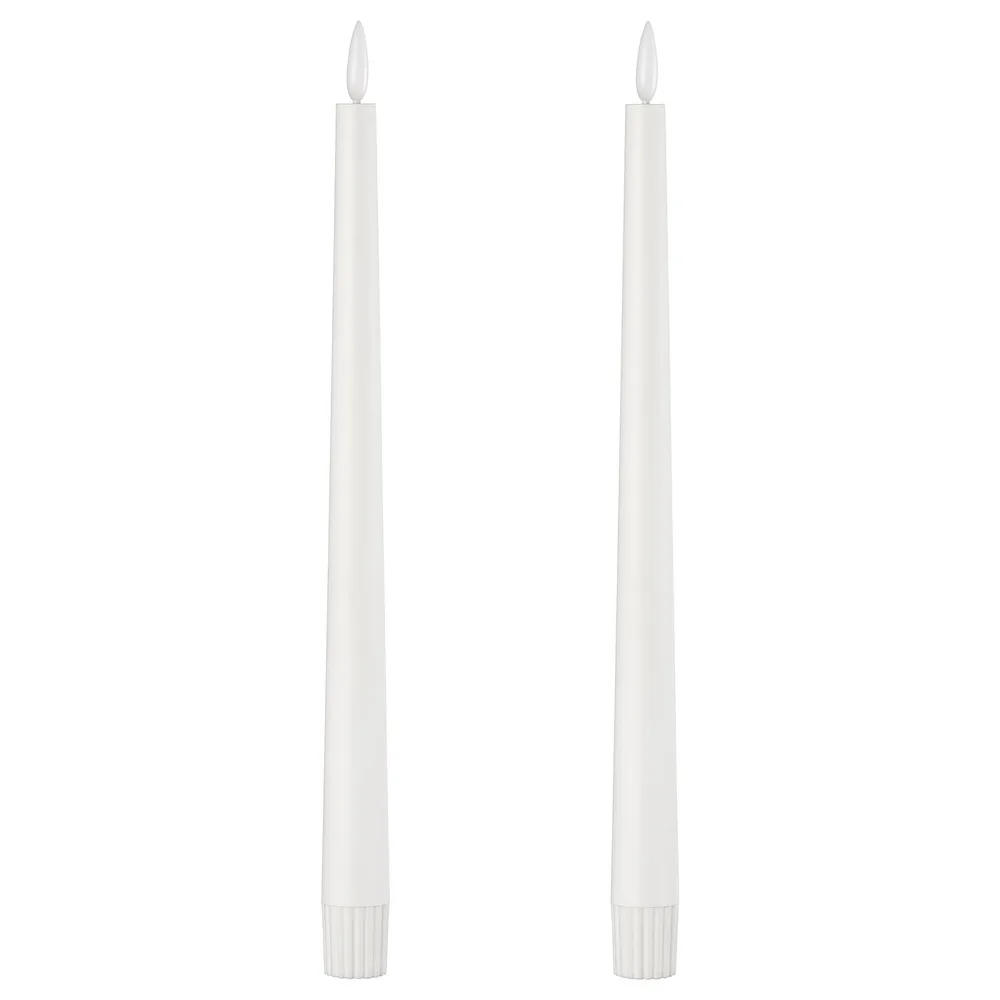 IKEA SMÅLOM (ИКЕА СМОЛОМ) — Свеча коническая LED, на батарейках белая