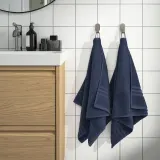 IKEA BROKGLIM (ИКЕА БРОКГЛИМ) — Полотенце для рук, тёмно-синее 50x100 см — фото 4