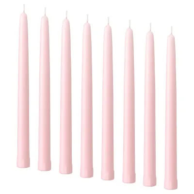IKEA KLOKHET (ИКЕА КЛОКХЕТ) — Свеча коническая без аромата, светло-розовый 25 см