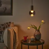 IKEA MOLNART (ИКЕА МОЛНАРТ) — Светодиодная лампа E27, трубчатая открытая/серое прозрачное стекло 120 мм — фото 2