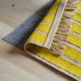 IKEA MÄVINN (ИКЕА МЭВИНН) — Ковёр безворсовый, жёлтый/полосатый узор 70х200 см — фото 3