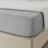 IKEA DVALA (ИКЕА ДВАЛА) — Простыня на резинке, серый 140x200 см — фото 4